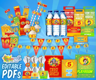 Clownatec birthday useful documents decoration pagkage