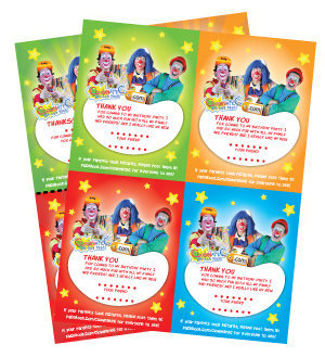 Clownatec birthday useful documents thank-you card