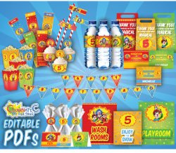 Clownatec birhtday usefull document decoration