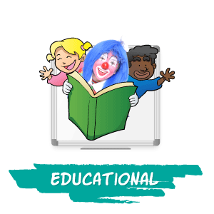 Clownatec corporate magic shows icons educational