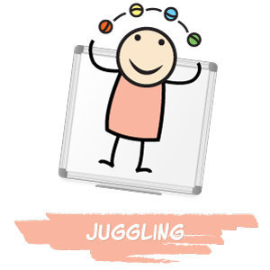 Clownatec corporate workshops icons juggling