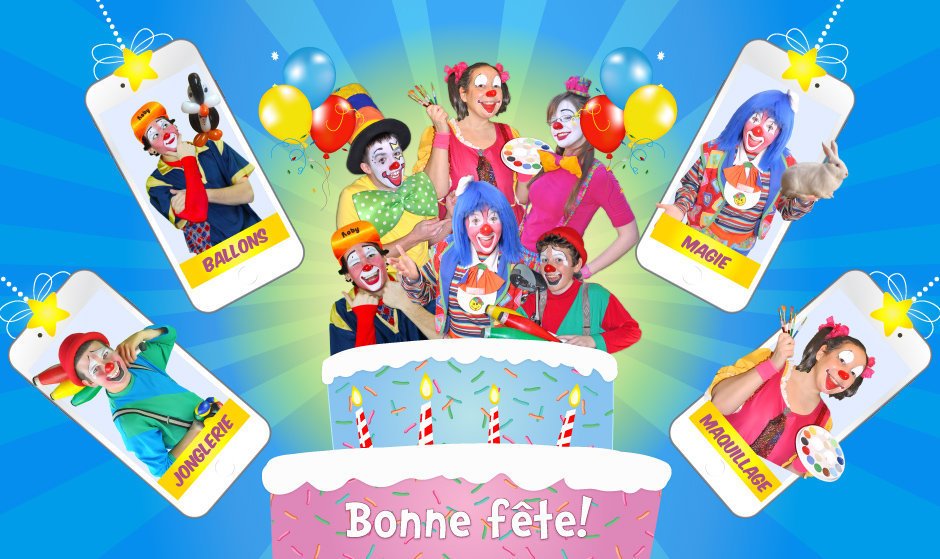 Clownatec fete enfants gateau