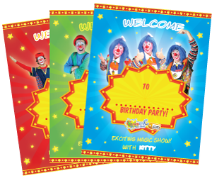 Clownatec birthday useful documents posters