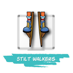 clownatec corporate family entertainment icons stilt walkers