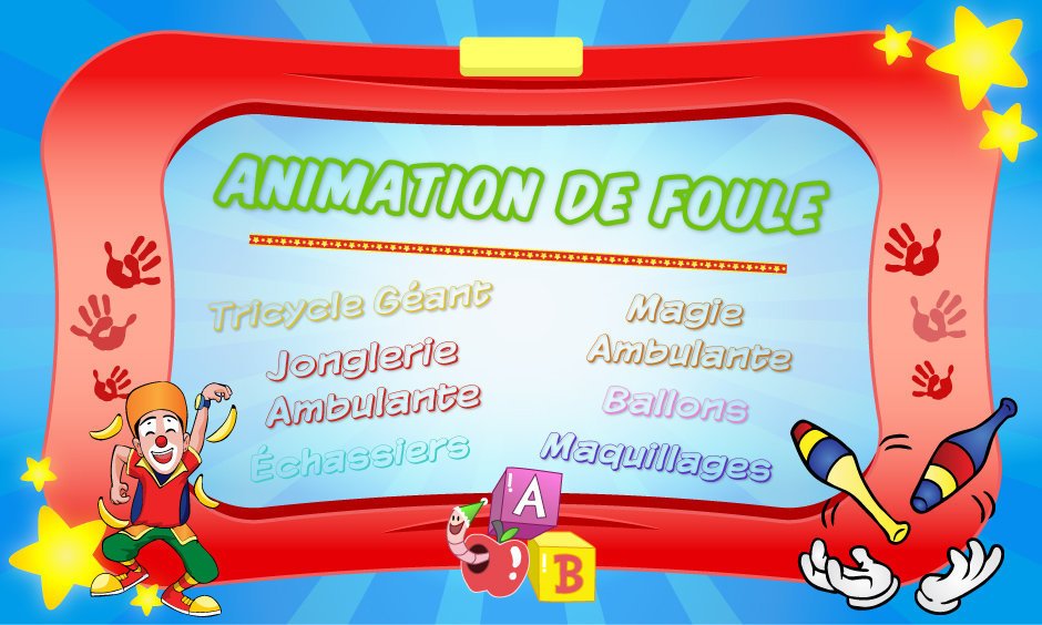 clownatec- pe et garderie animation de foule