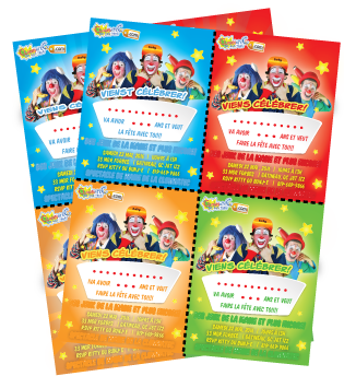 Clownatec fete enfants documents pratiques invitation carte