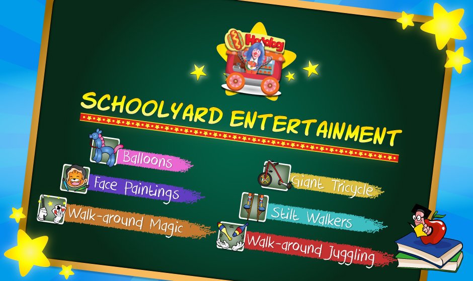Clownatec school schoolyard entertainment