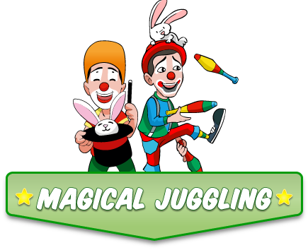clownatec birthday e-promo icons magical juggling