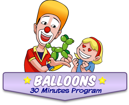 clownatec birthday e promo icons balloons