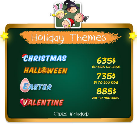 clownatec school e-promo-kit holiday themes prices