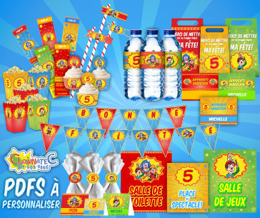Clownatec birthday useful documents decoration pagkage
